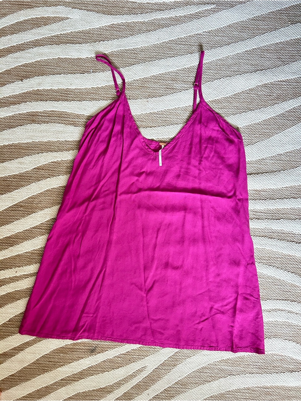 Free People Fuchsia Spaghetti Strap Cami Top